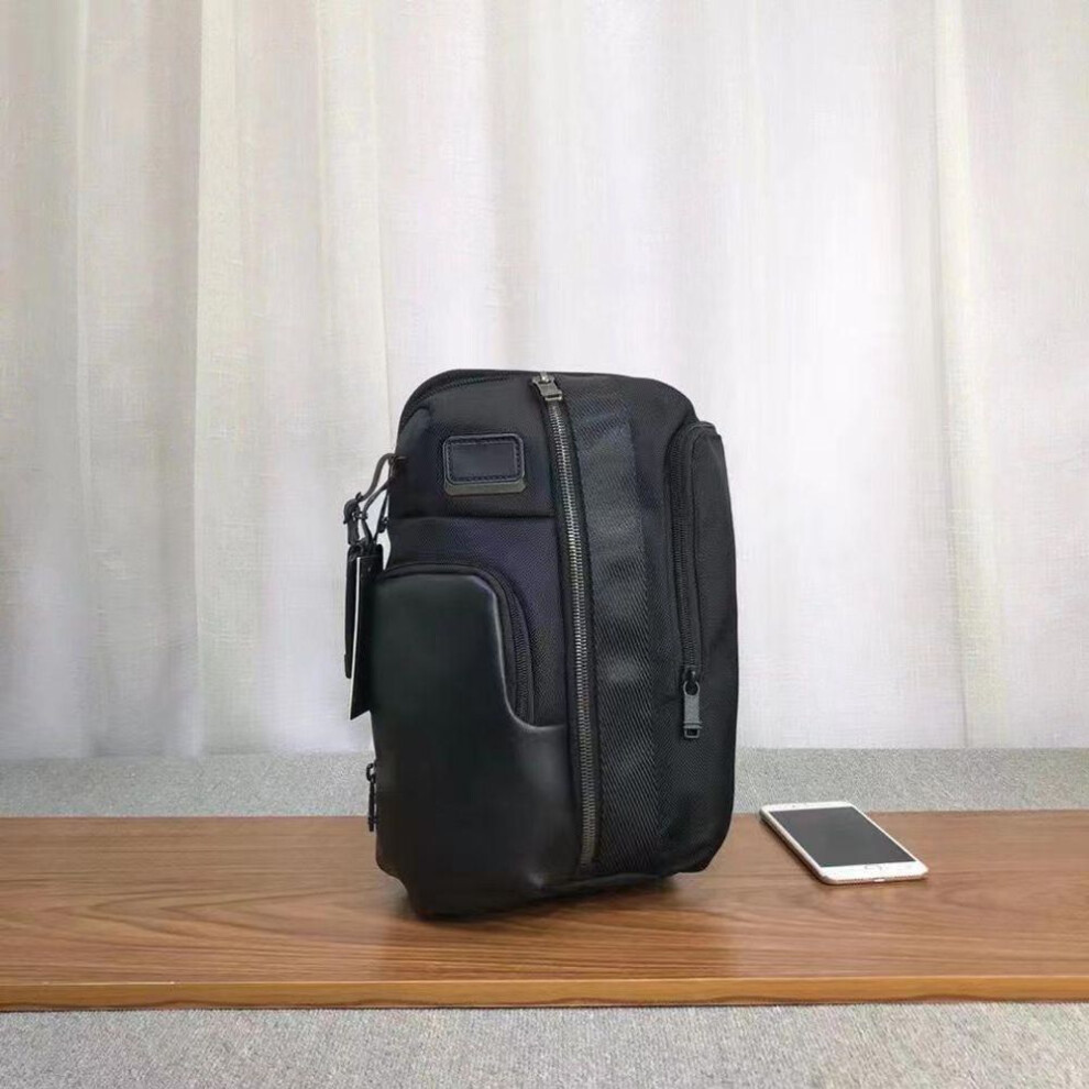 (black) Ballistic Nylon Men's Business Casual Messenger Backpack With Ipad Pocket