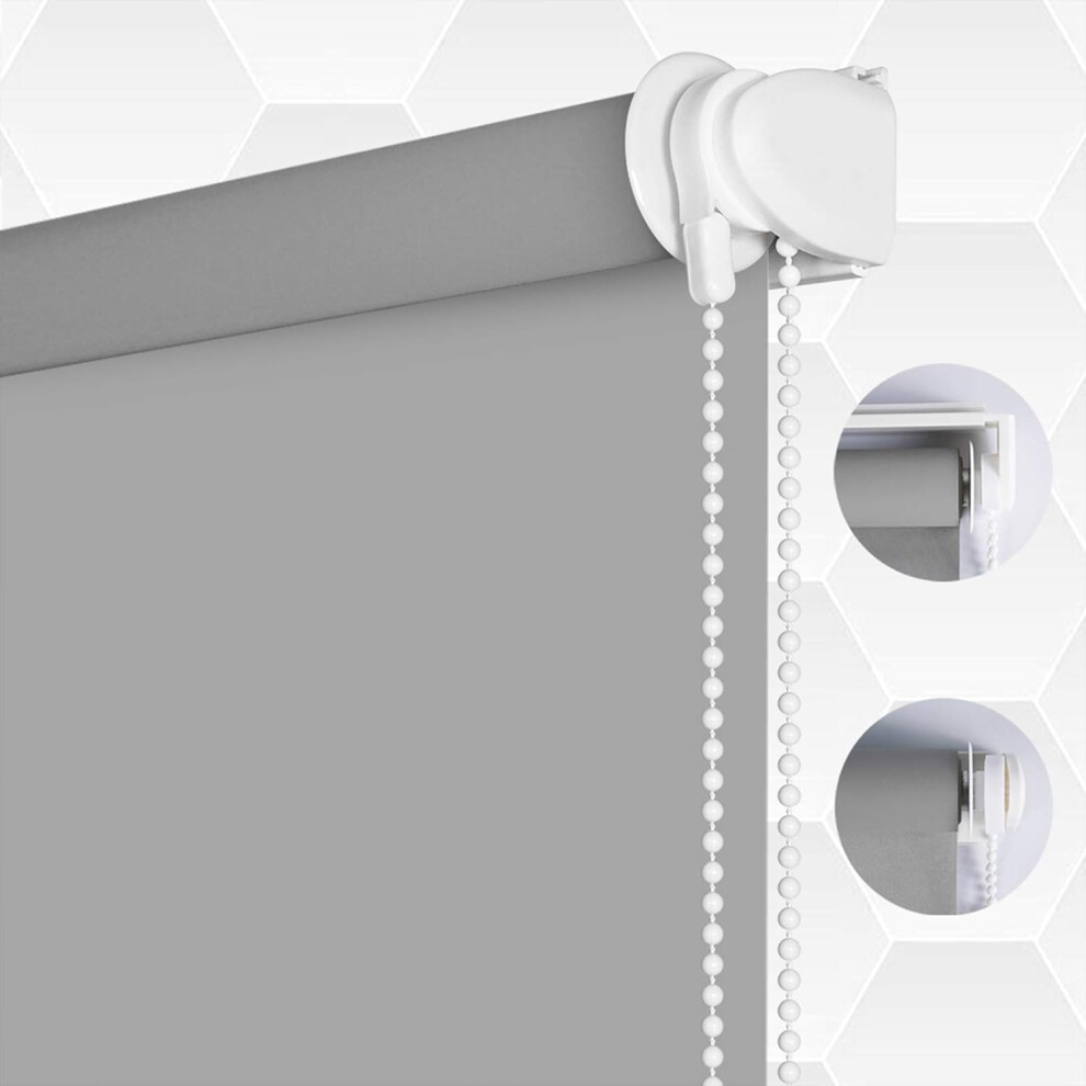 (76W x 200H cm, Grey) 100% Blackout Waterproof Fabric Window Roller Shades Blind