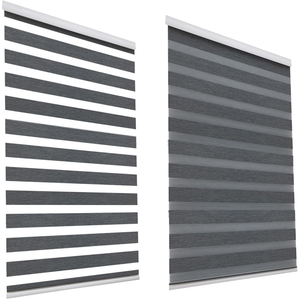 (105W x 150H cm, Grey) Day and Night Exquisite Office Shades Double Fabric Dust Proof Blackout Zebra Window Roller Blinds