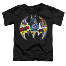 Trevco Sportswear BM3451-TT-1 Batman Comic Bat Toddler Short Sleeve T-Shirt, Black - Small 2T