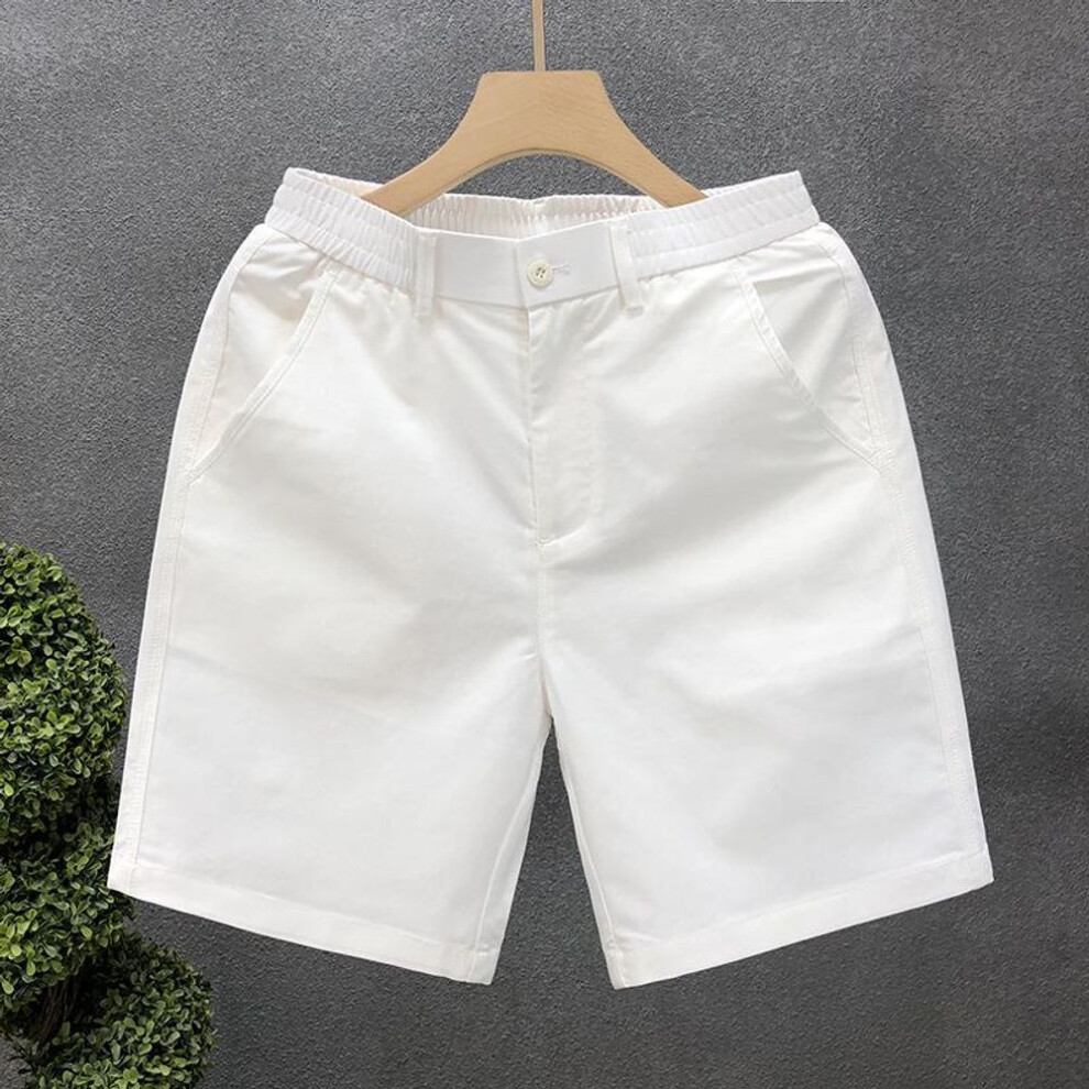 (white, 2XL) Men's Trendy Korean-style Summer 5-point Beach Shorts