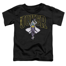 Trevco Sportswear BM3478-TT-3 Batman Joker Varsity On Black Toddler Short Sleeve T-Shirt, Black - Large 4T