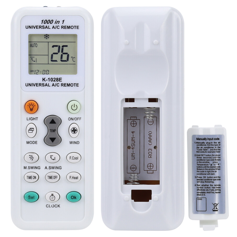 (black) Universal Air Conditioner Remote Control for LG Gree Midea Toshiba Haier Daikin Hitachi Sharp Panasonic Samsung Sanyo Hisense Fu