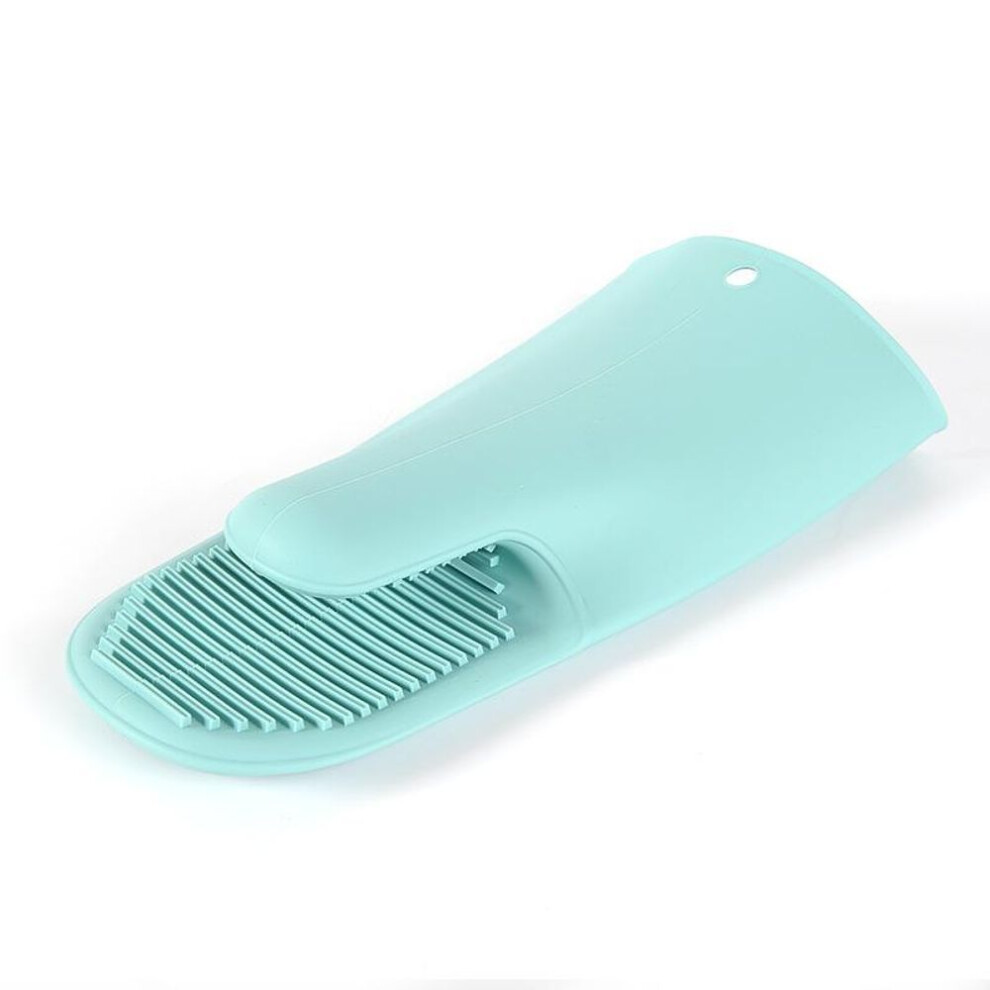 (green) Nordic-Style Thick Microwave Oven Non-Slip Heat-Resistant Silicone Baking Gloves