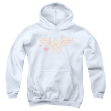 Trevco Sportswear JLA1233-YFTH-1 DC Wonder Woman Leopard Wonder Woman Youth Hooded Sweatshirt, Black - Small