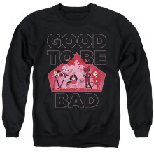 Trevco Sportswear DCSHG109-AS-6 DC Superhero Girls Good To Be Bad Adult Crewneck Sweatshirt, Black - 3X