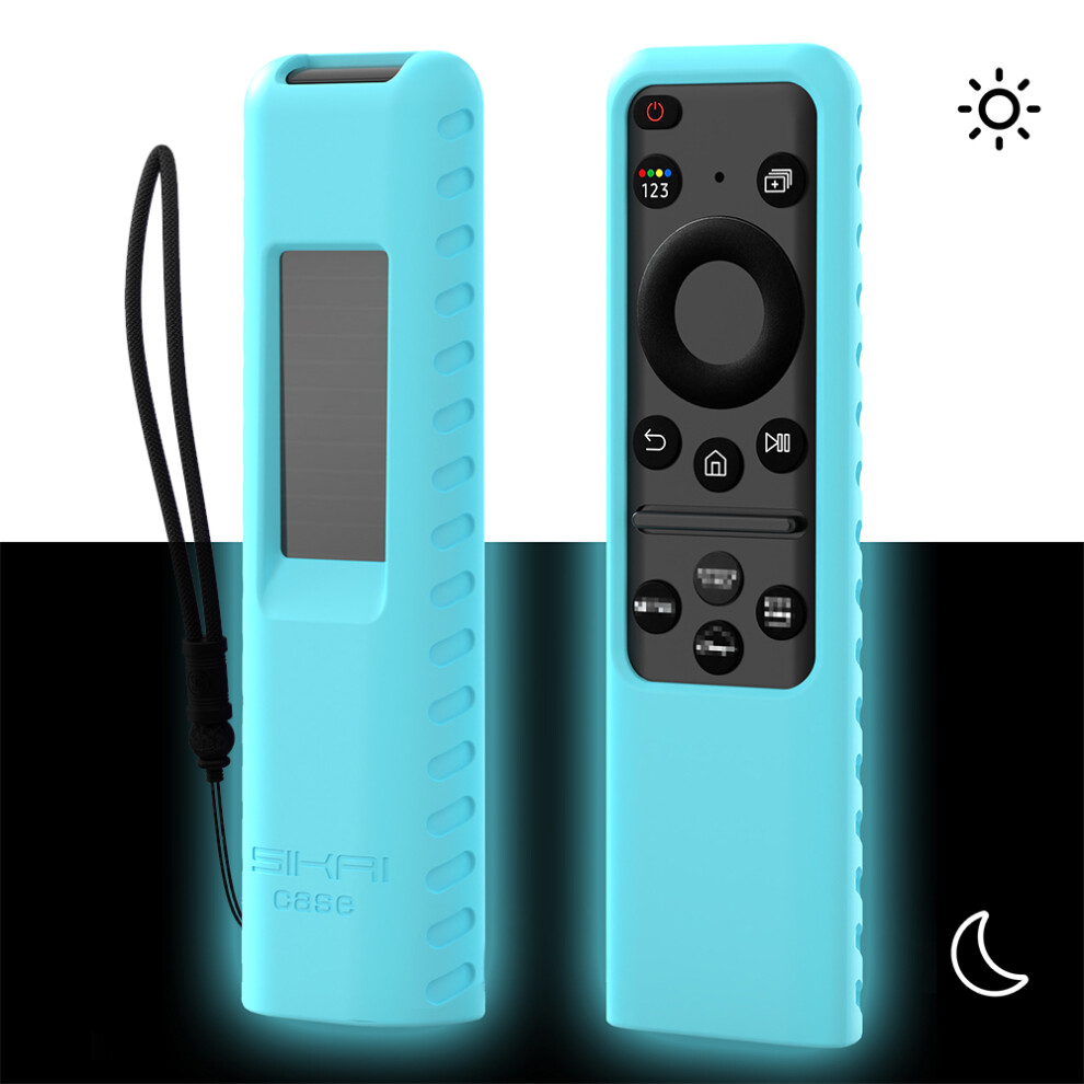 (Fluorescent ) Sikai Remote Control Cover For 2023 Solar Charging Tm2360e Tm2361e Silicone Cover For Samsung Bn59-01432A Tv Remote Blue 787905799191