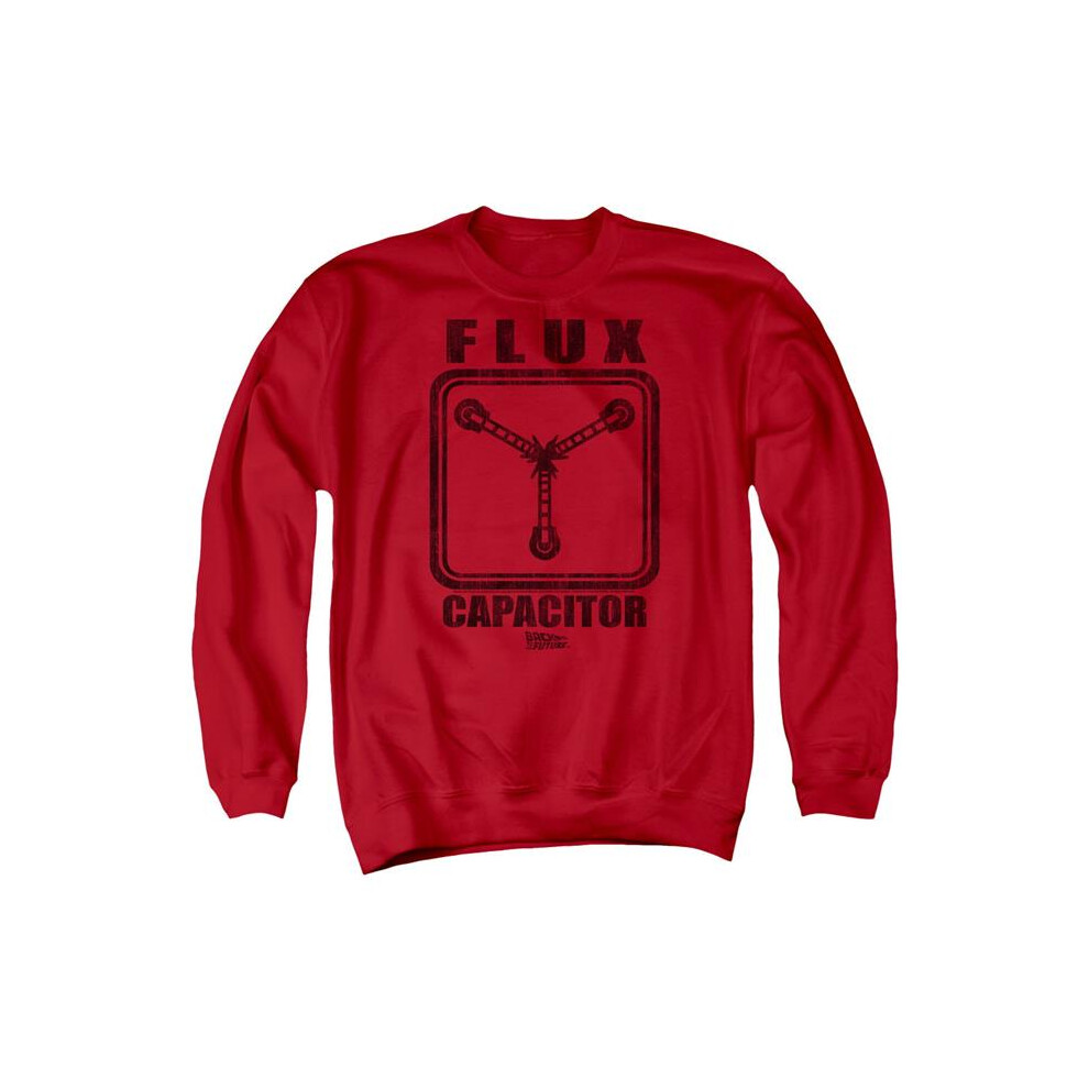 Trevco Sportswear UNI1128-AS-3 Back to the Future Flux Capacitor Adult Crewneck Sweatshirt, Red - Large-image-OPC-PGCNYSB-NEW