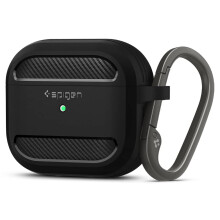 Spigen Rugged Armor, entworfen fr Airpods der 3. Generation, schtzende Airpods 3-Hlle mit Schlsselanhnger (2021) [langlebiger doppelschichtiger