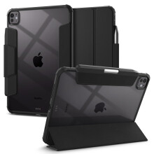 Spigen Ultra Hybrid Pro Entwickelt fr iPad Pro 11 Zoll Hlle M4 (2024) mit transparenter Rckseite und Stifthalter  Schwarz
