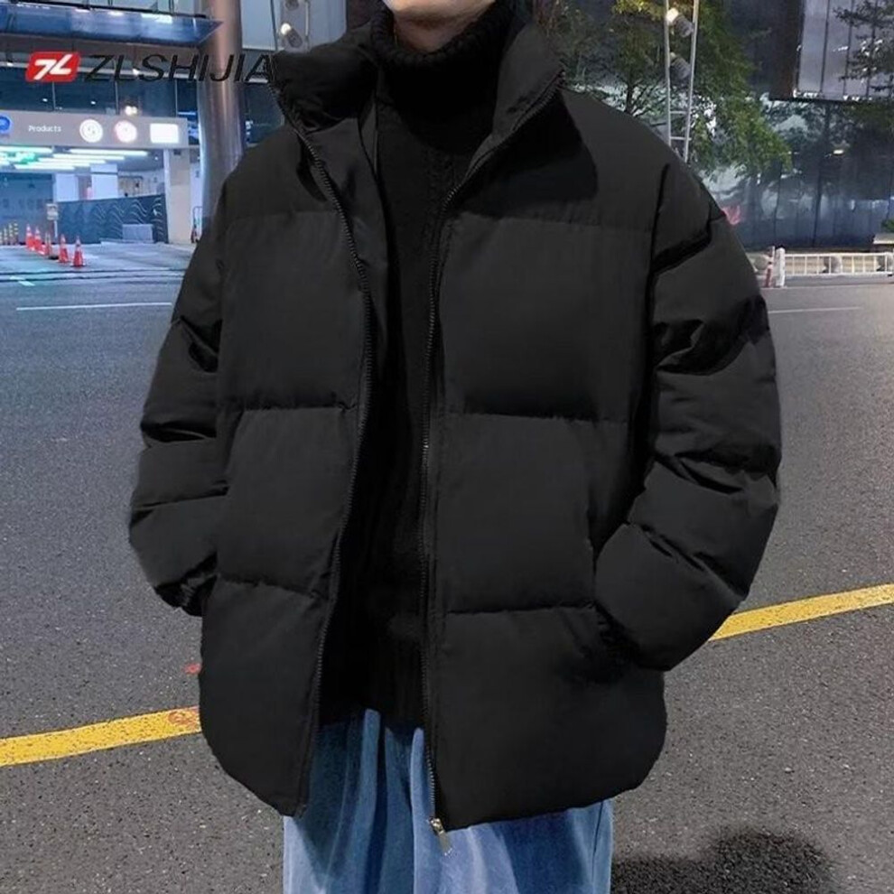 (black, XL) Boys' 2024 Winter Cotton-Padded Puffer Jacket - Thick, Warm & Stylish Sports Casual Design