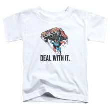 Trevco Sportswear DCO913-TT-3 DCO Deal with It Toddler Short Sleeve T-Shirt, White - Large 4T