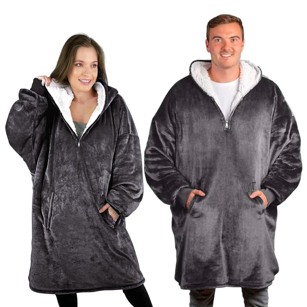 Sweat     capuche surdimensionn    Trekki pour homme et femme, avec fermeture    clair, confortable, en polaire, pour adulte