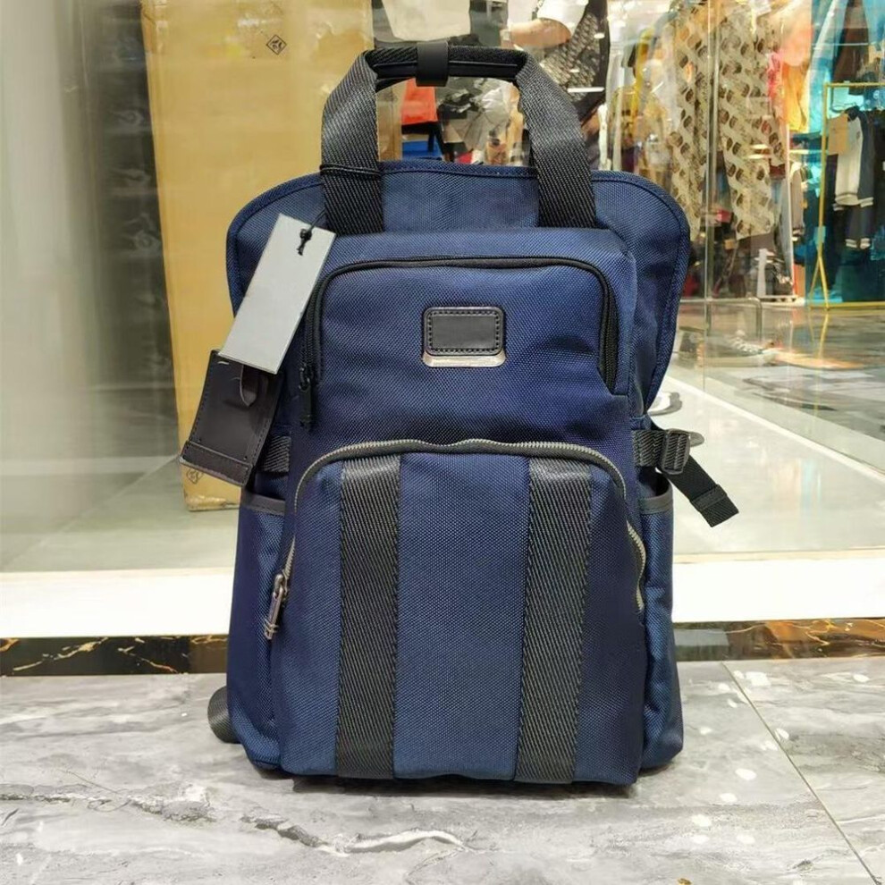 (dark blue) Men's Business Casual Ballistic Nylon Backpack for Travel and Work