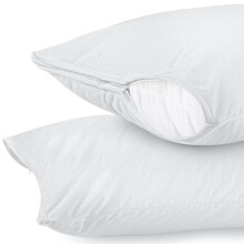 Utopia Bedding Protectoare de perna impermeabile cu fermoar Queen Size (pachet de 2) Huse de perna Terry rezistente la insecte si acarieni