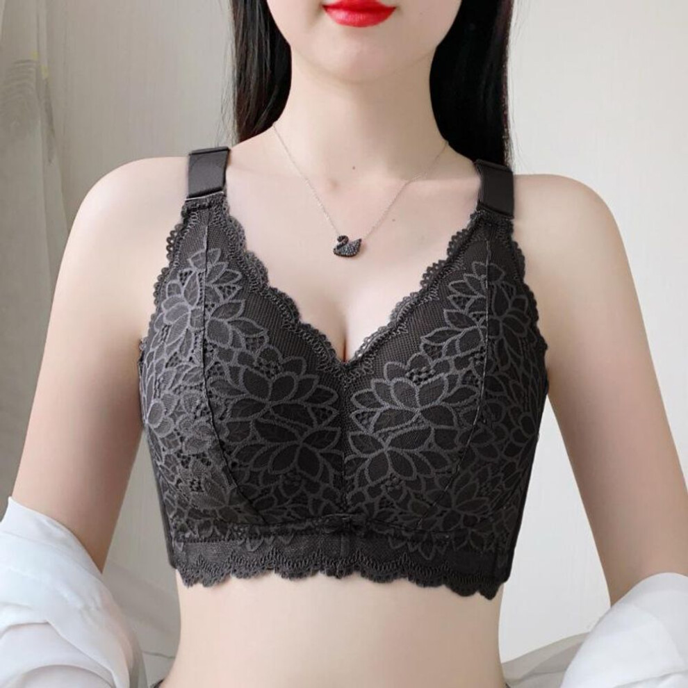 (black, 40/90C) "Ultra-Thin Full Cup Tube Top Bra for All Sizes - Anti-Sagging Support for Spring and Summer