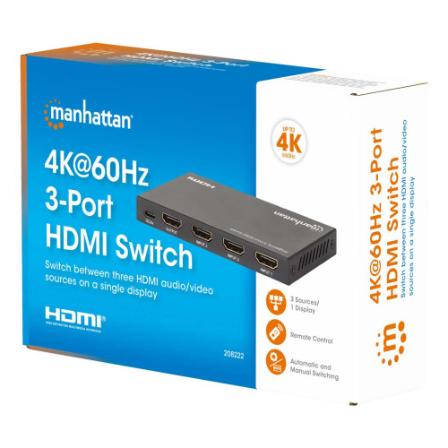 HDMI SWITCH 4K/60HZ 3 PORT 1