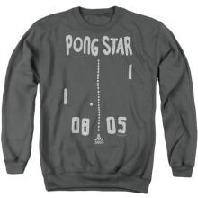 Trevco Sportswear ATRI250-AS-2 Atari The Pong Paddles Adult Crewneck Sweatshirt, Charcoal - Medium