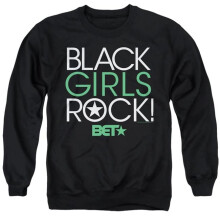 Trevco Sportswear BET118-AS-3 Bet Black Girls Rock Adult Crewneck Sweatshirt, Black - Large