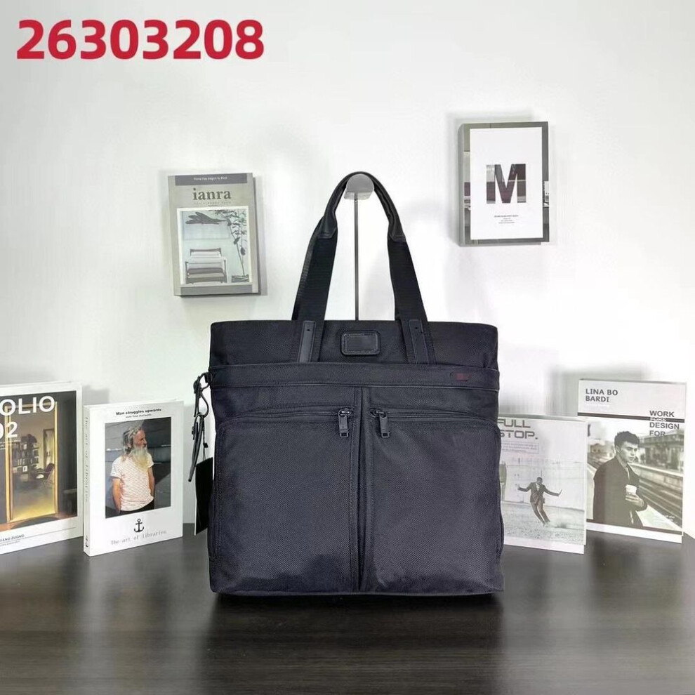(pure,black) Men's Ballistic Nylon Tote Bag - Casual, Shoulder, Handbag, Computer Friendly