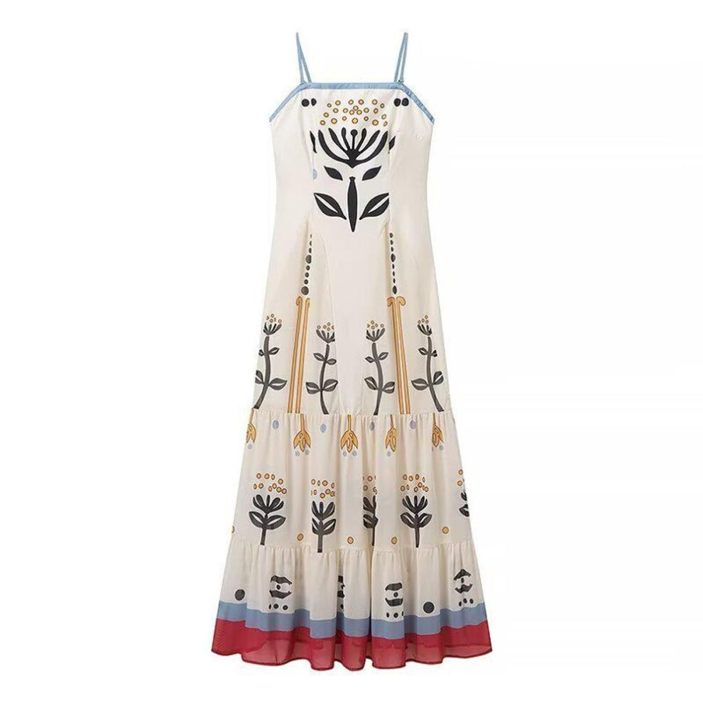 (red, Large) "2024 Spring Ethnic Style Floral Embroidered Tulle Pleated Dress