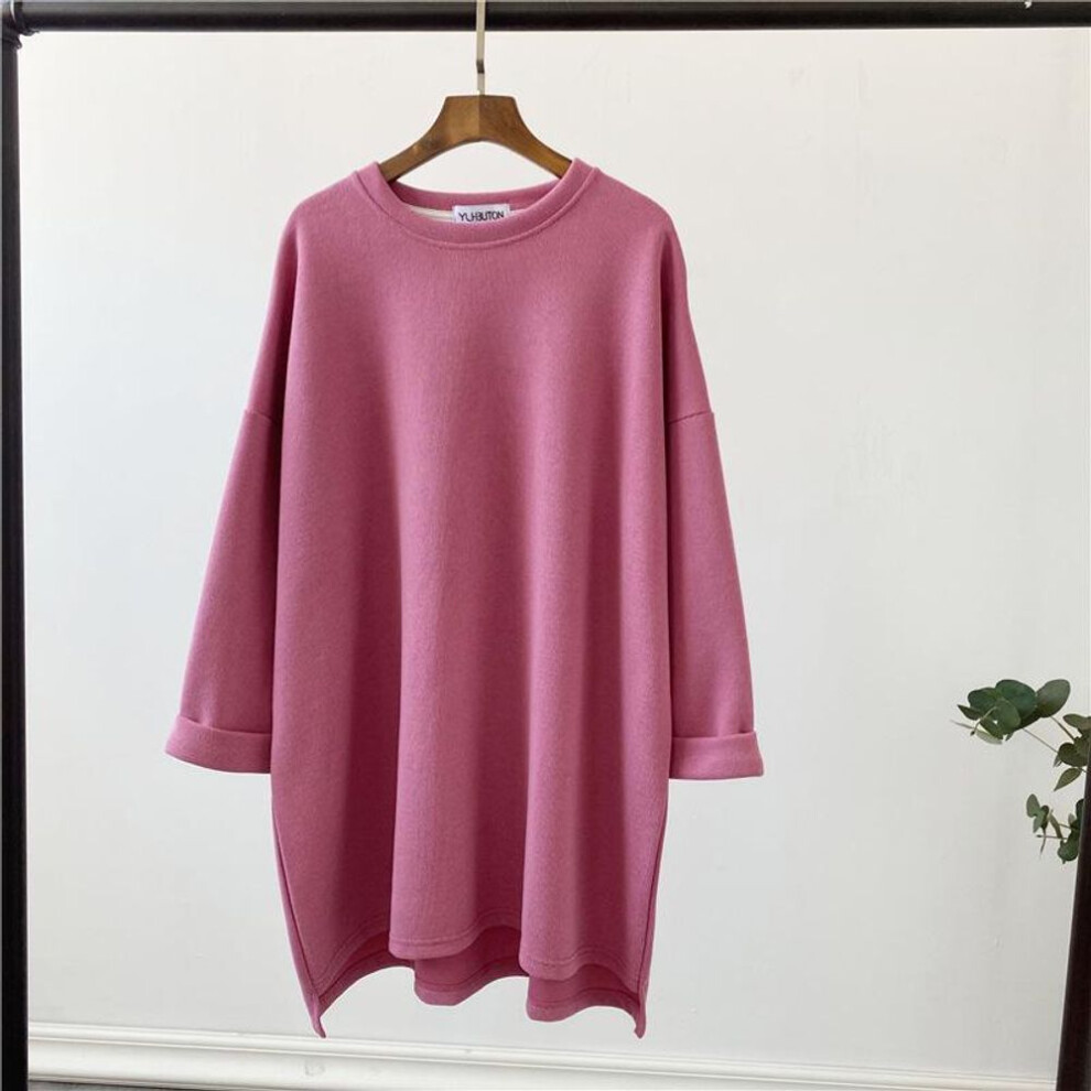 (rose red, XL) "Women's Loose Mid-Length Maternity T-Shirt - Long-Sleeved 2023 Autumn/Winter Collection