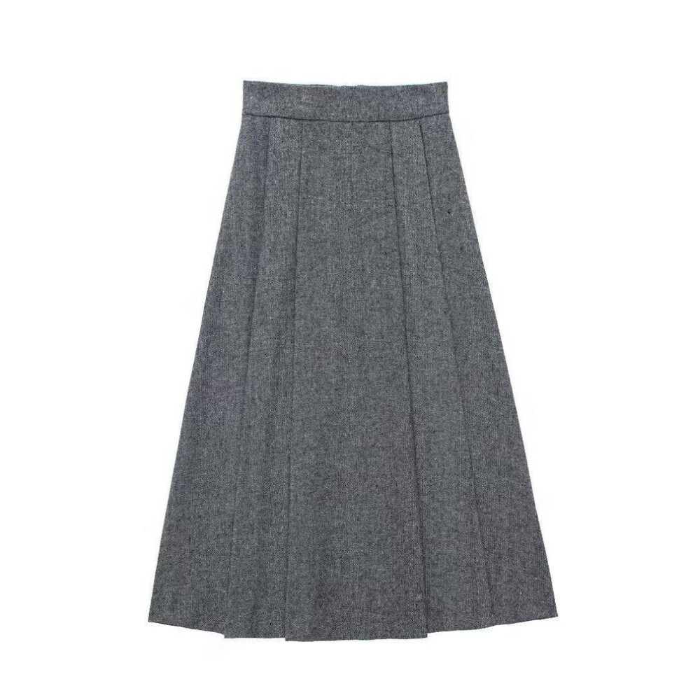 (M) "2024 Spring Women's European & American Gray Drape Maxi Skirt Cape Series