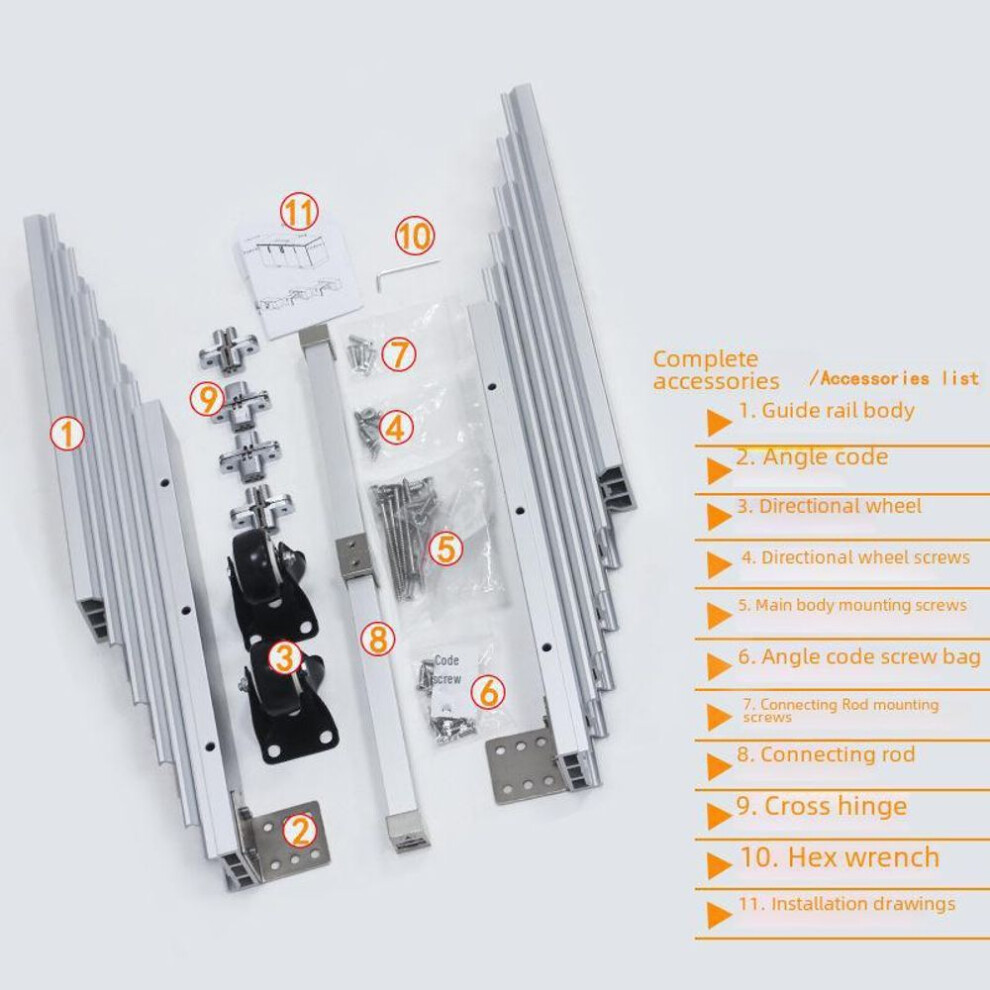 (Custom length (±180mm)) Aluminum Alloy Telescopic Folding Table Rails and Slides for Dining Table