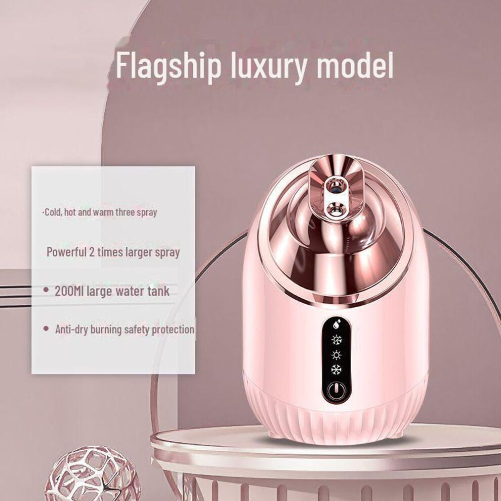 (pink, Chinese Standard) "facial Steamer: Hot & Cold Spray For Pore Cleansing, Spa, Moisturizing, Humidifying & Atomizing