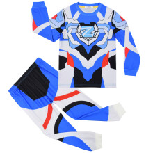 (C, 130 yards) Spring And Autumn Ultraman Digital Print 100-140cm Children's Pajamas