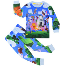 (A, 160) Cartoon Digital Printing, Medium And Large Children's Long-sleeved Home Clothes, Pullover + Pants Two-piece Set