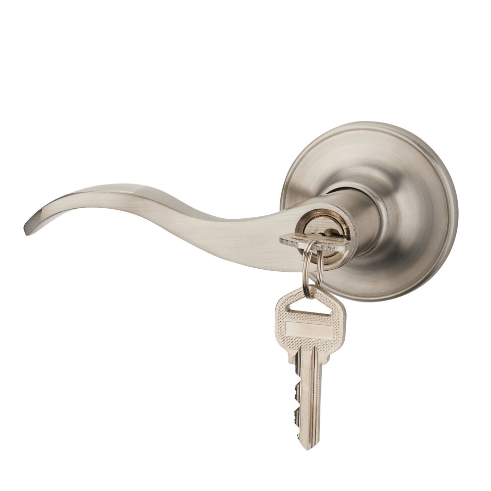 Henyin Wave Lever Keyed Entry Door Lock/Door Knob Hardware Wave Handle 713893603332