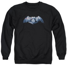 Trevco Sportswear BVS110-AS-2 Batman vs Superman Plated Bat Logo Adult Crewneck Sweatshirt, Black - Medium