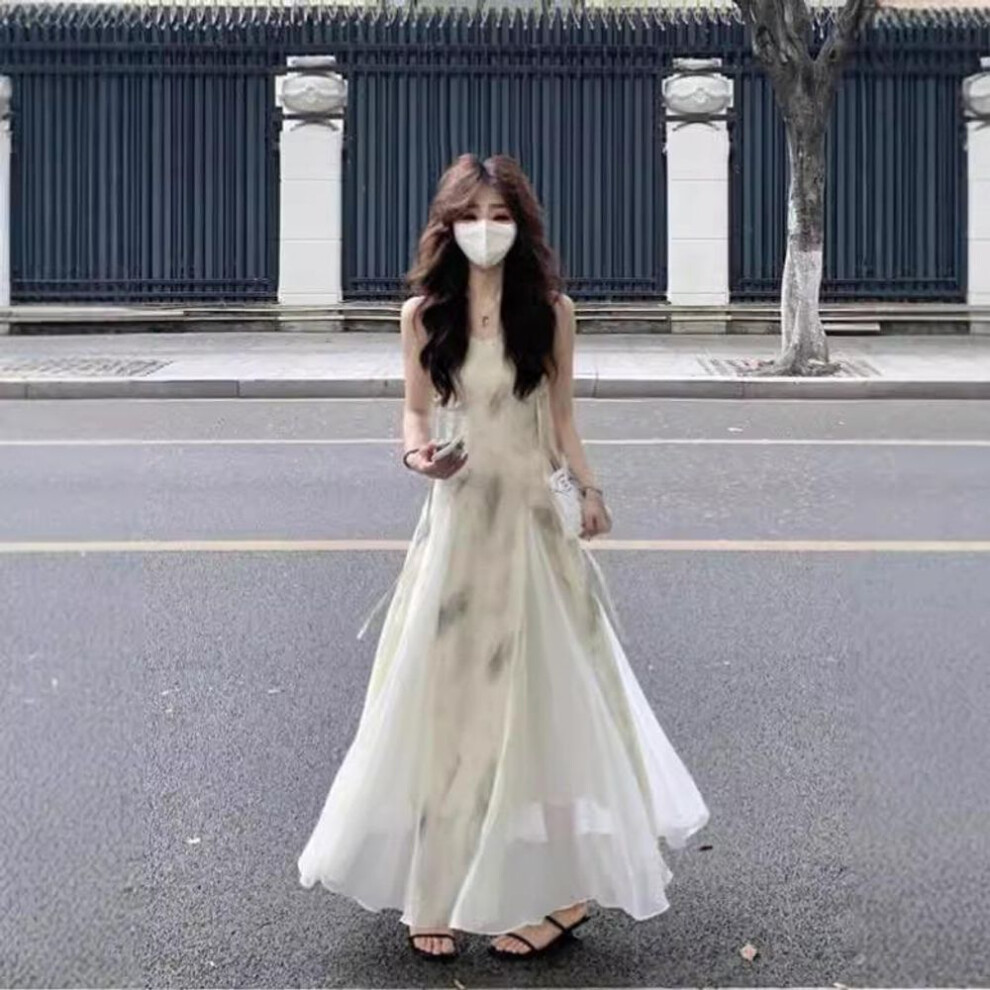 (Large) "contemporary Chinese-style Suspender Dress: Urban Leisure & Niche Design With A Literary Flair