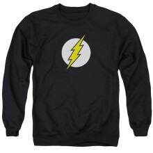 Trevco Sportswear DCO263H-AS-1 DC Flash Flash Logo Adult Crewneck Sweatshirt, Black - Small