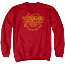 Trevco Sportswear DCO779-AS-5 DC Wonder Eagle Adult Crewneck Sweatshirt, Red - 2X
