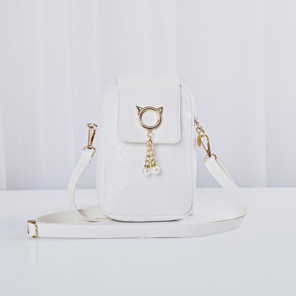 (white) Women's Crossbody Mobile Phone Bag - 2022 Trendy Fashion Coin Purse & Mini Woven Bag