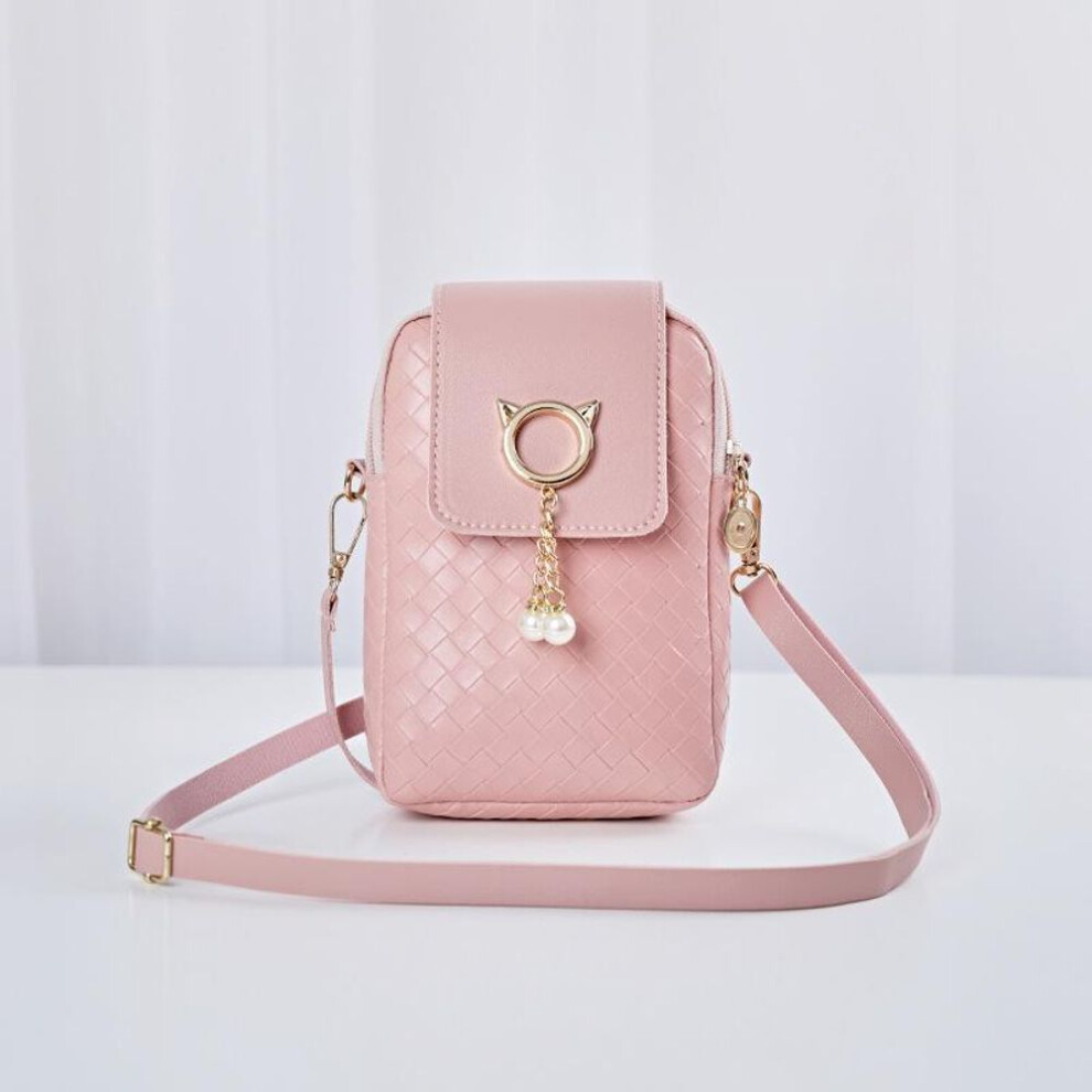 (pink) Women's Crossbody Mobile Phone Bag - 2022 Trendy Fashion Coin Purse & Mini Woven Bag