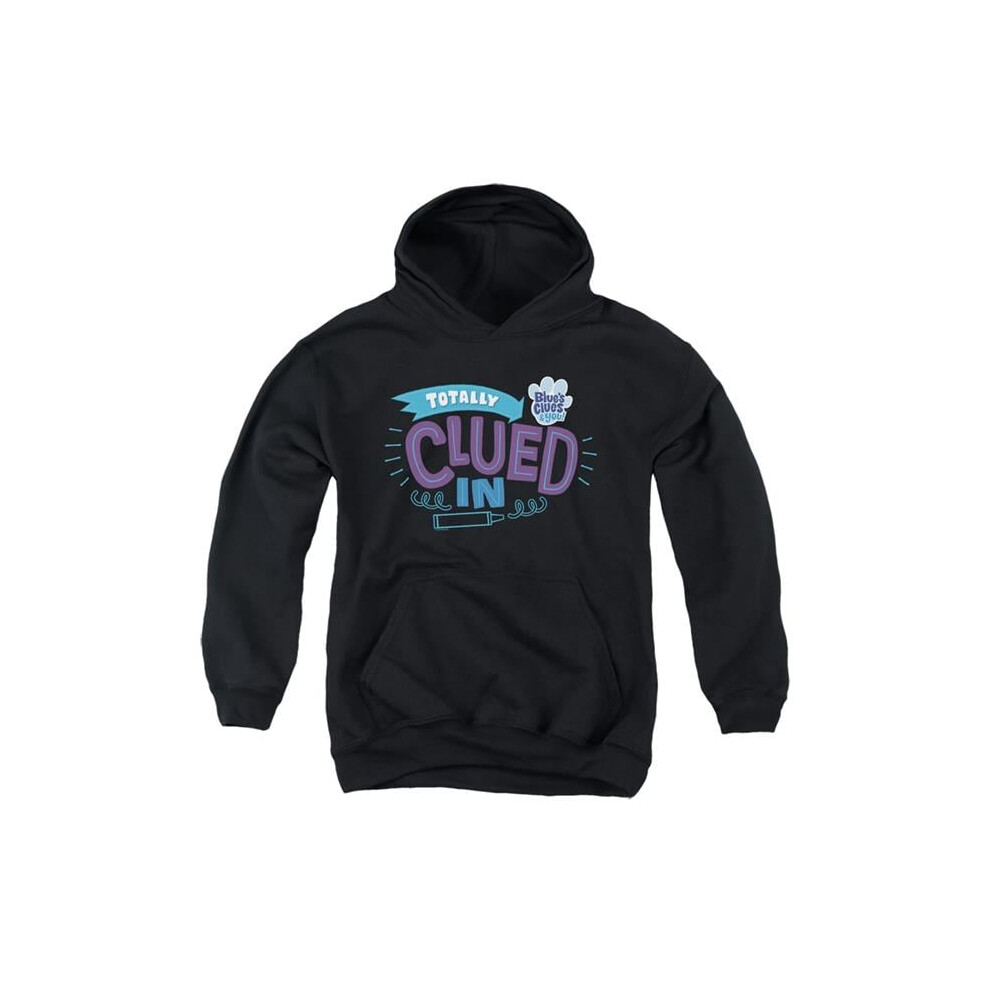Trevco Sportswear NICK402-YFTH-2 Blues Clues & You Totally Clued In Youth Hooded Sweatshirt, Black - Medium-image-OPC-PGCPXYS-NEW
