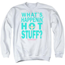 Trevco Sportswear UNI551-AS-1 Breakfast Club Whats Happenin Adult Crewneck Sweatshirt, White - Small