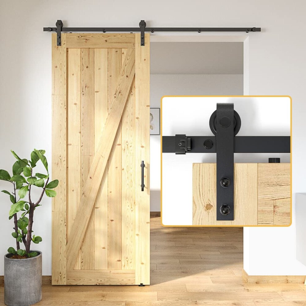 Kit de quincaillerie pour porte de grange coulissante SKYSEN 6FT Kit de quincaillerie pour porte de grange coulissante Bar
