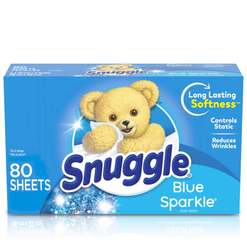 Snuggle Fabric Softener Dryer Sheets  Blue Sparkle  80 Count