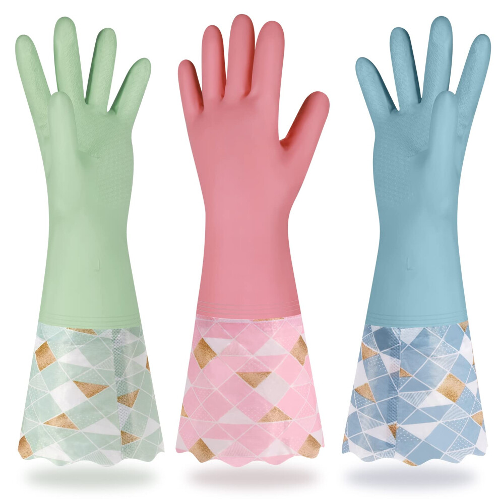 Yiomxhi Household Cleaning Gloves 3 Pairs Reusable Dishwashing Gloves-image-OPC-PFMYS82-NEW