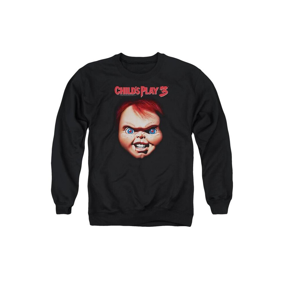 Trevco Sportswear UNI322-AS-5 Childs Play 3 Chucky Adult Crewneck Sweatshirt, Black - 2X-image-OPC-PGCQ6N2-NEW