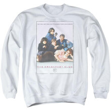 Trevco Sportswear UNI356-AS-3 Breakfast Club BC Poster Adult Crewneck Sweatshirt, White - Large