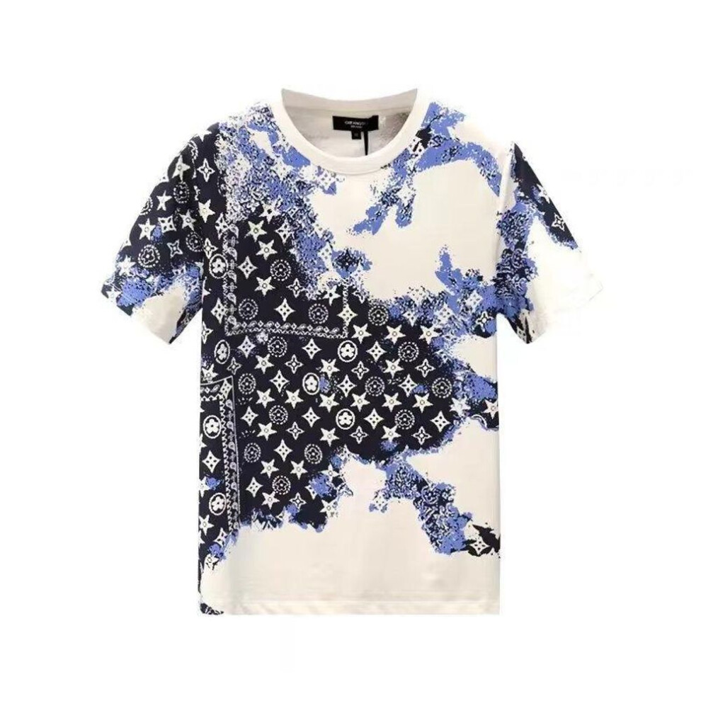 (white, L) "2023 Men's Trendy Slim Fit Round Neck Short-Sleeve T-Shirt - Korean Fashion Casual Top