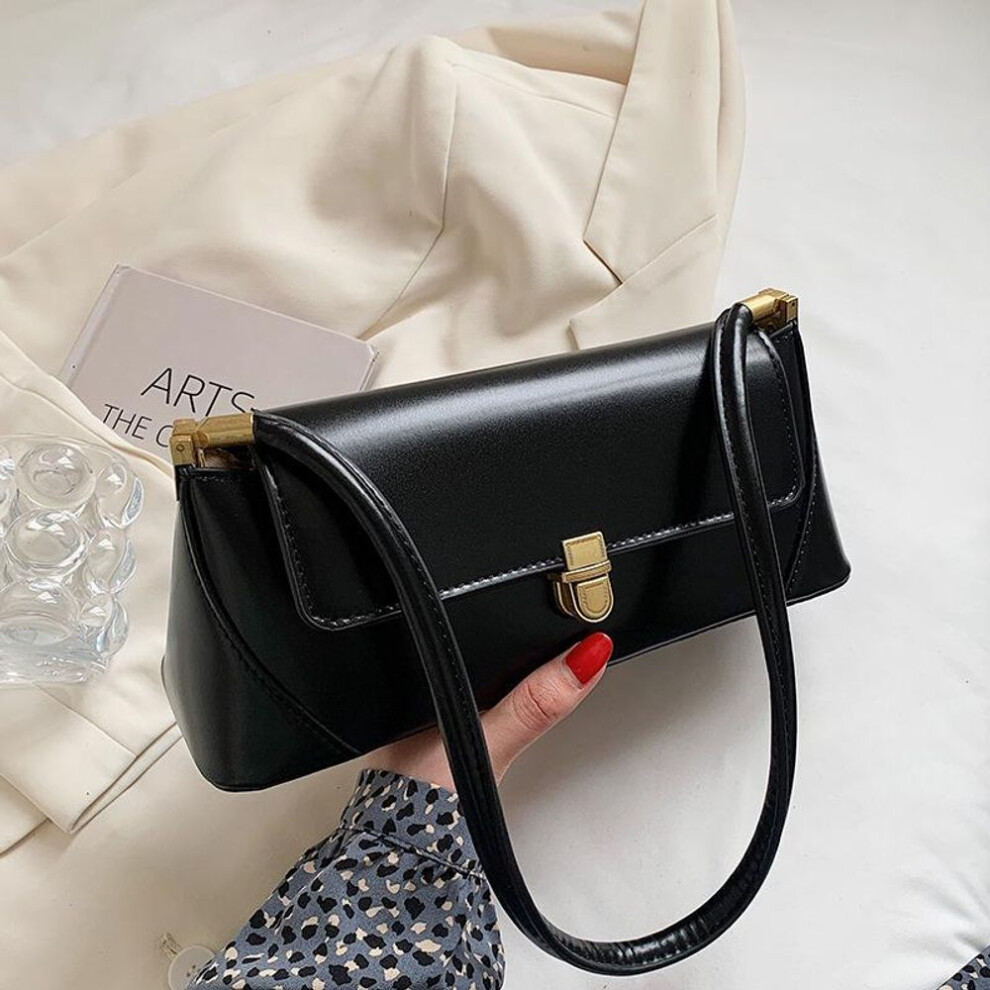 (black) Vintage High-end 2024 Women's Underarm Bag: French Niche Versatile Fashion Baguette Shoulder Bag