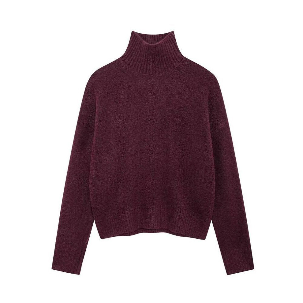 (purple,red, Small) European And American Style Women's High Collar Sweater - Autumn/winter Fashion 2142170