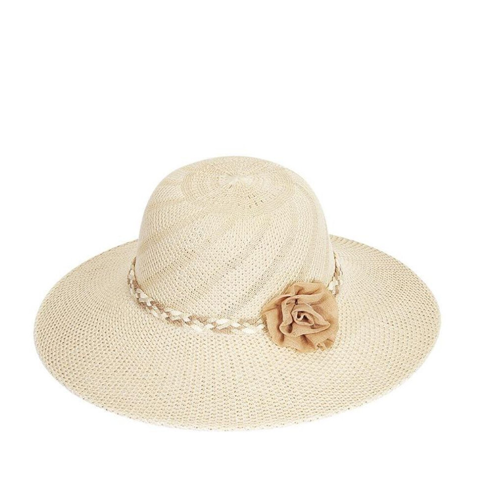 (khaki, One Size) "women's Summer 2022 Camellia Straw Sun Hat - Breathable, Foldable, And Stylish