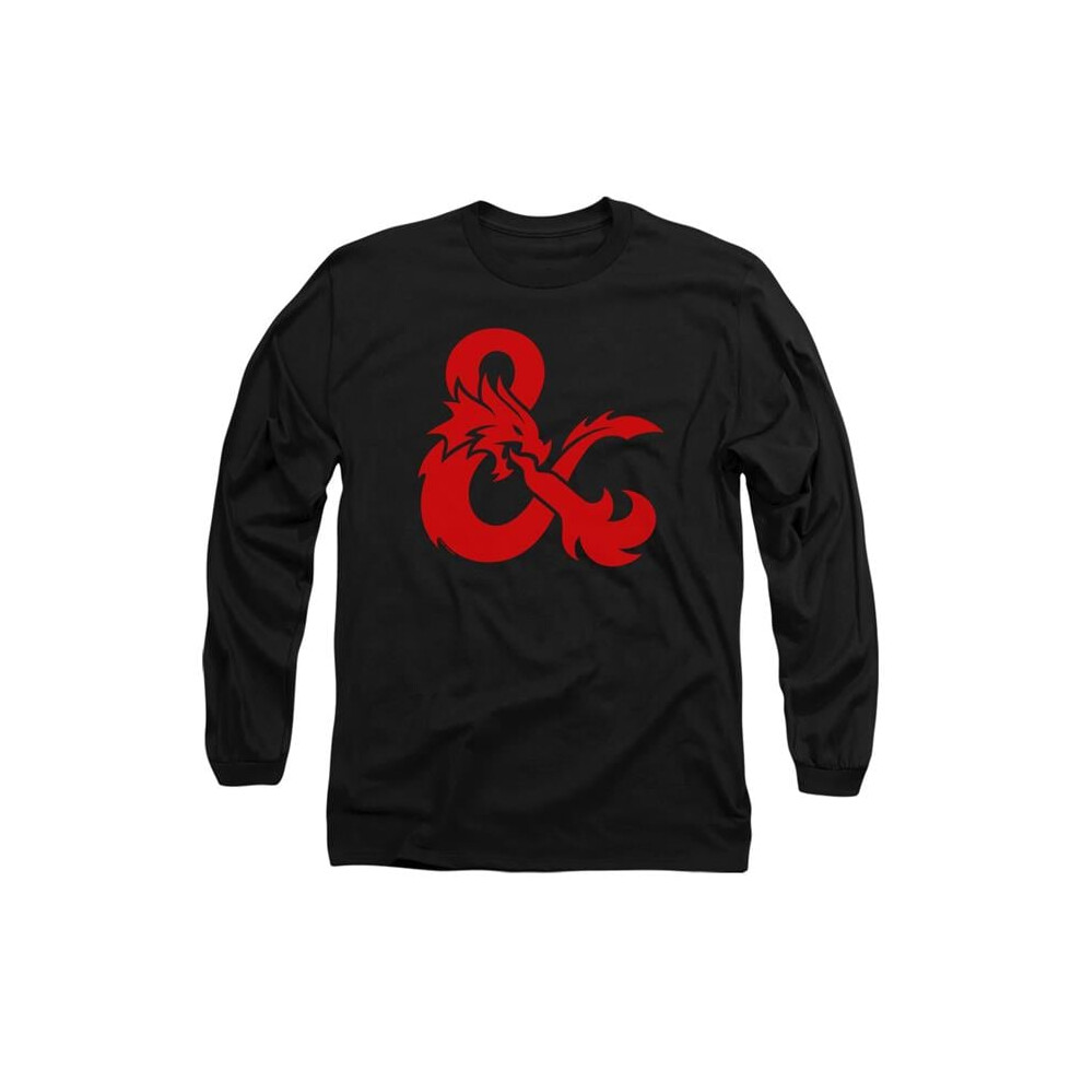 Trevco Sportswear HBRO618-AL-4 Dungeons & Dragons Ampersand Logo Adult Long Sleeve T-Shirt, Black - Extra Large-image-OPC-PGCQDD8-NEW